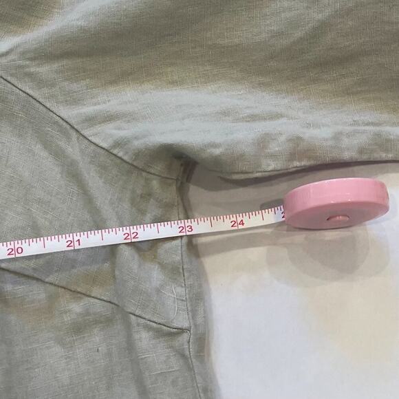 Ellen Tracy Tan/Beige/Neutral Linen Short Sleeve 1/4 Zip Tunic/Shirt/Top, XL - Picture 14 of 16